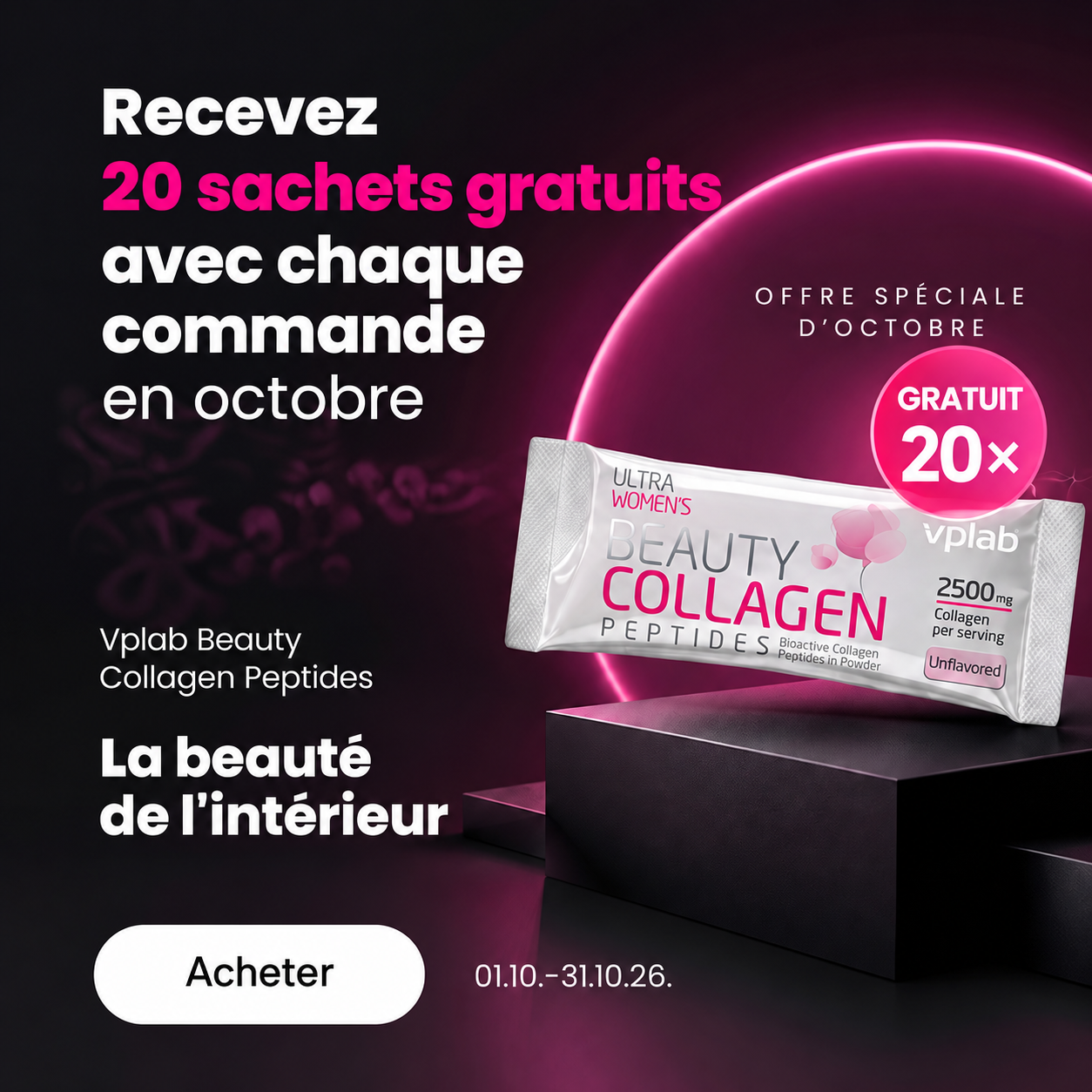 20 sachets Beauty Collagen offerts avec chaque commande en octobre