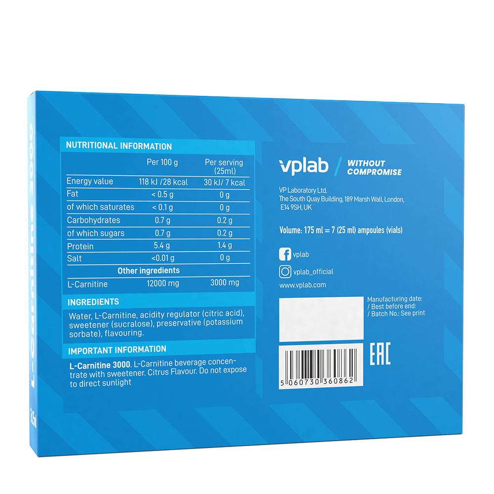 Vplab Nutrition | L-Carnitine Supplement | Energy Booster Vplab Nutrition | L-Carnitine Supplement | Energy Booster